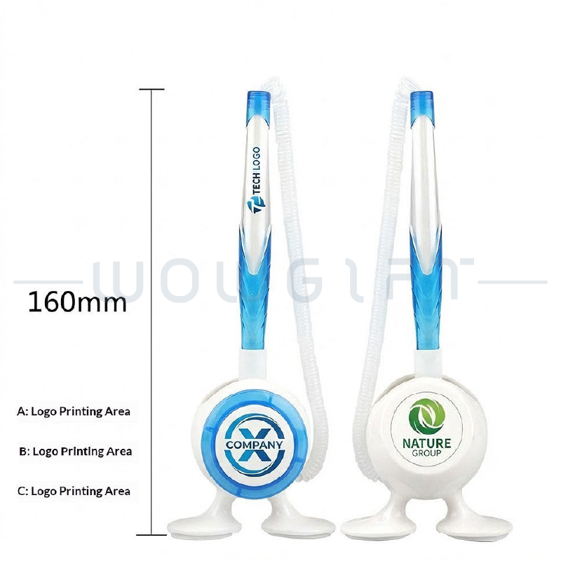 客製櫃檯固定原子筆．防遺失桌上筆．銀行飯店專用筆