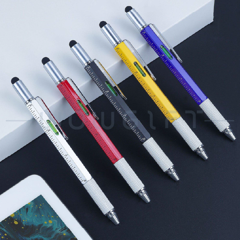 客製多功能原子筆．工具筆附水平尺螺絲起子