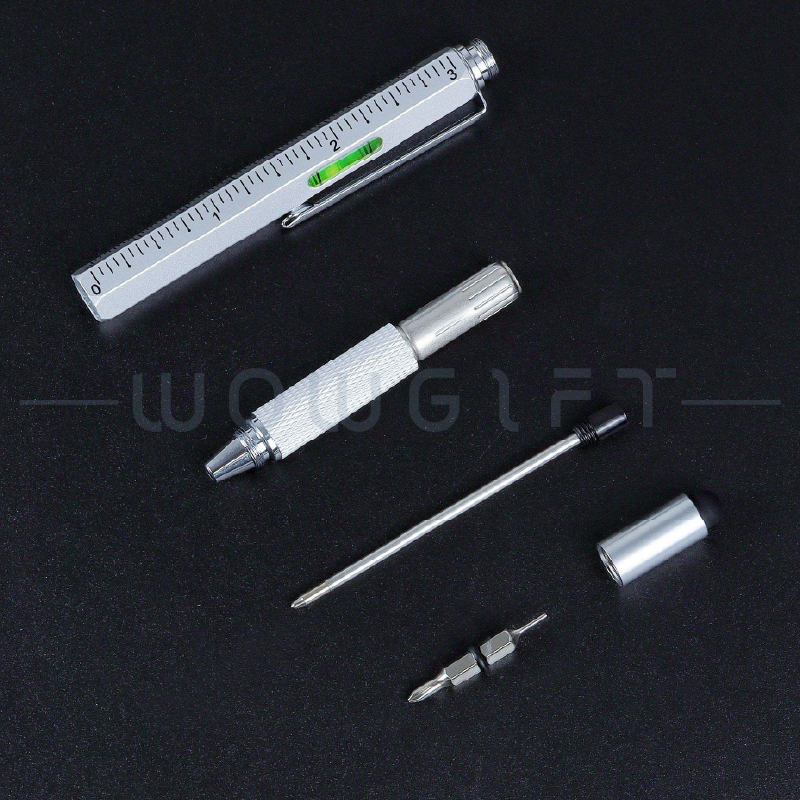 客製多功能原子筆．工具筆附水平尺螺絲起子