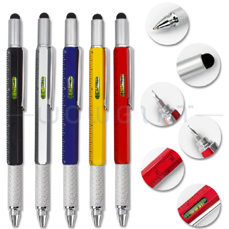 客製多功能原子筆．工具筆附水平尺螺絲起子