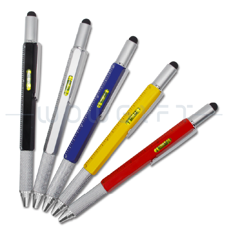 客製多功能原子筆．工具筆附水平尺螺絲起子
