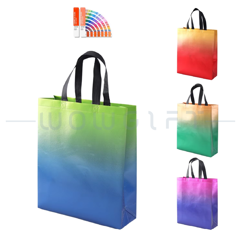 客製漸層環保購物袋．彩色PP手提袋訂製．展覽活動贈品