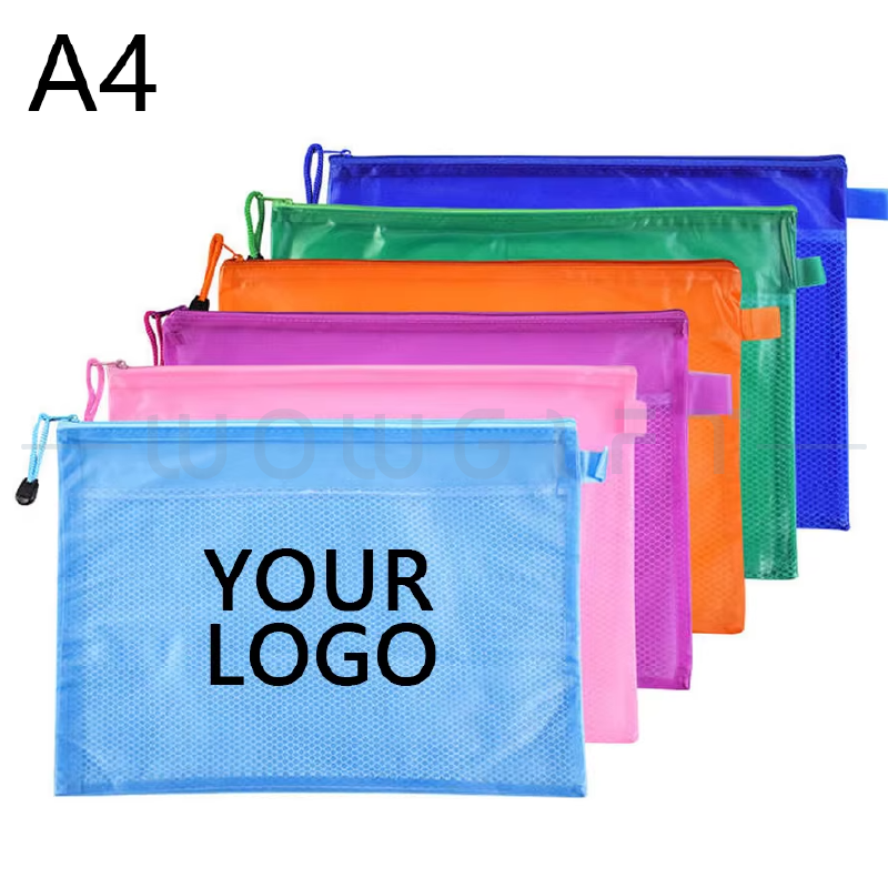 客製A4文件袋．PVC網格拉鍊袋．辦公收納與企業活動贈品