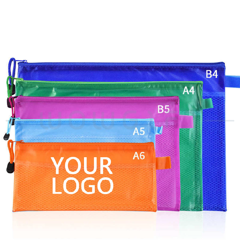 客製A4文件袋．PVC網格拉鍊袋．辦公收納與企業活動贈品