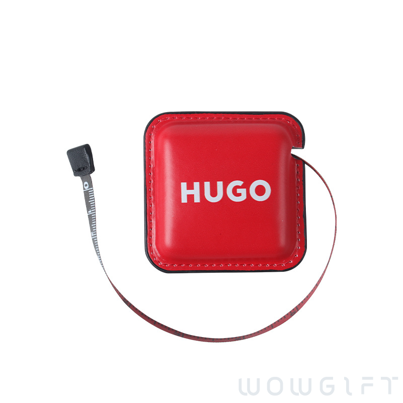 客製方形PU皮革捲尺．2米伸縮皮尺