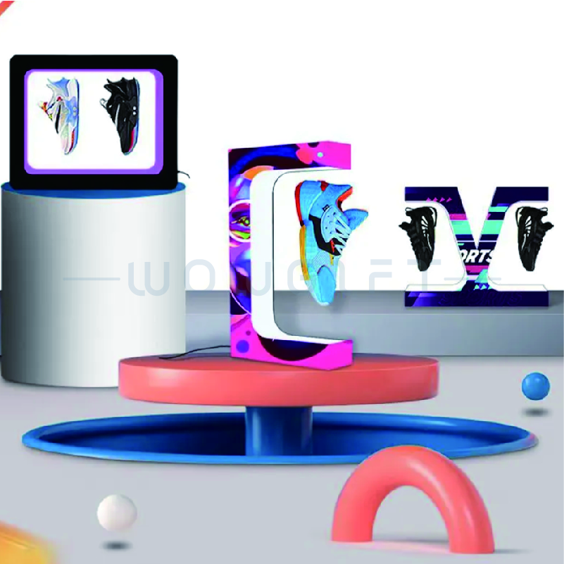 雙磁浮展示架｜LED燈