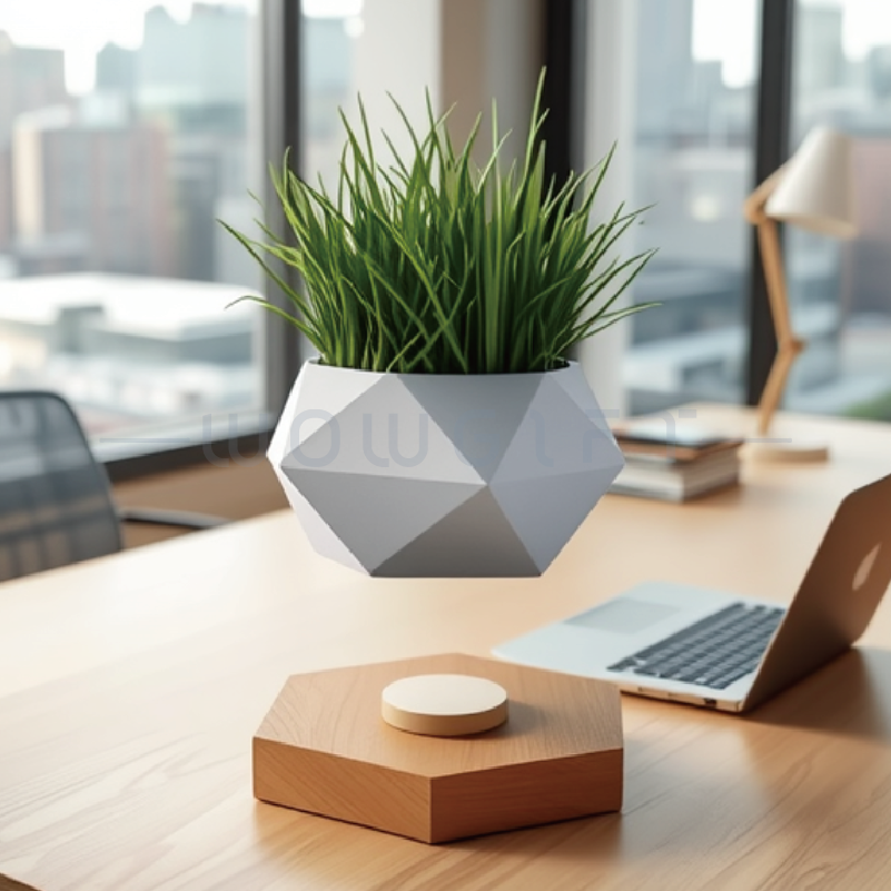 辦公小物｜磁浮盆栽