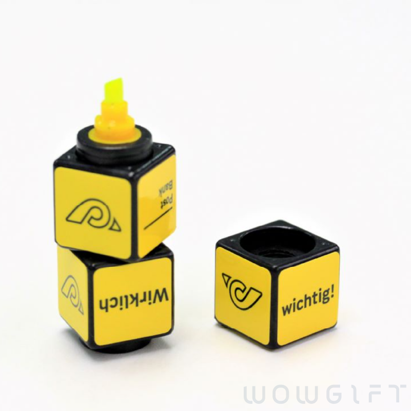 客製魔術方塊螢光筆．Rubiks 創意旋轉螢光筆