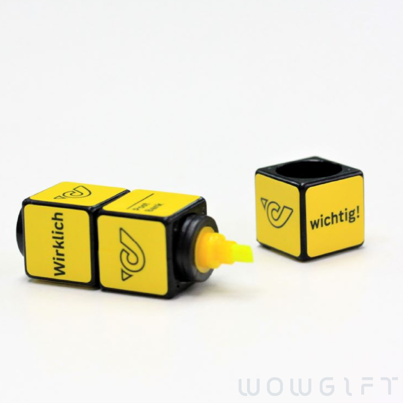 客製魔術方塊螢光筆．Rubiks 創意旋轉螢光筆