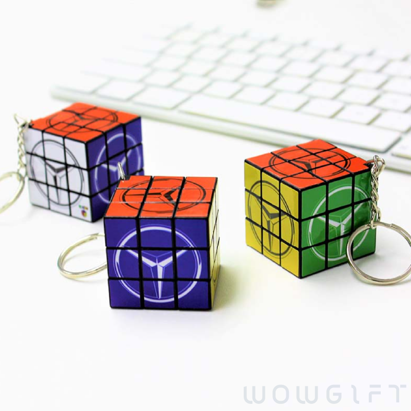 客製魔術方塊鑰匙圈．Rubiks 3×3 迷你旋轉魔方