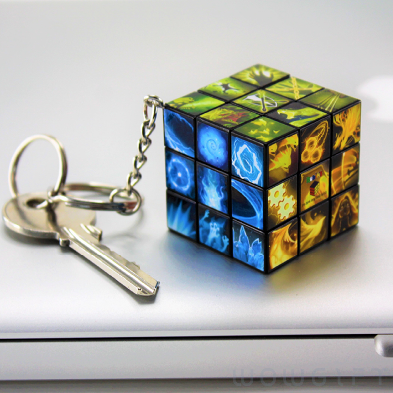 客製魔術方塊鑰匙圈．Rubiks 3×3 迷你旋轉魔方