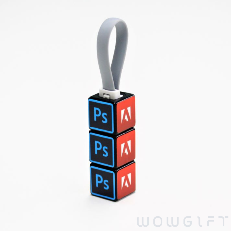 客製魔術方塊充電線．Rubiks 三合一手機充電線