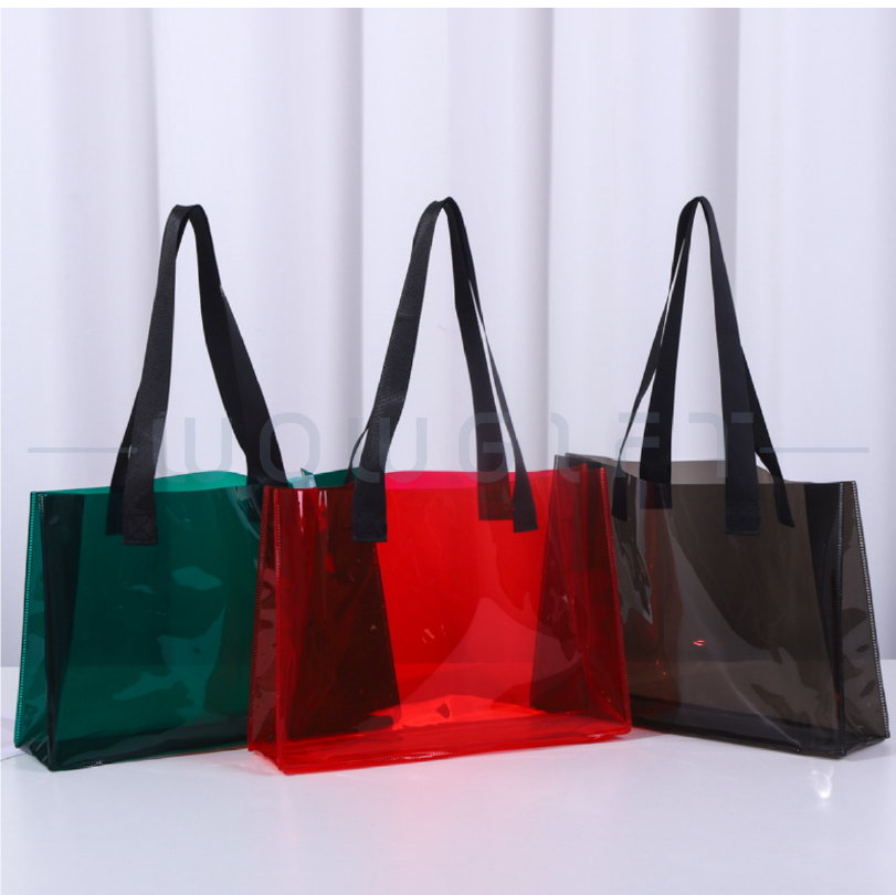 PVC 霧光手提袋．彩虹幻彩購物袋