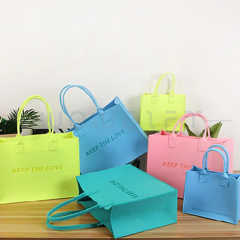 毛氈大容量托特包．環保手提購物袋．企業LOGO客製