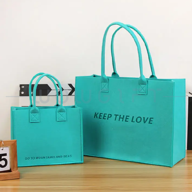 毛氈大容量托特包．環保手提購物袋．企業LOGO客製