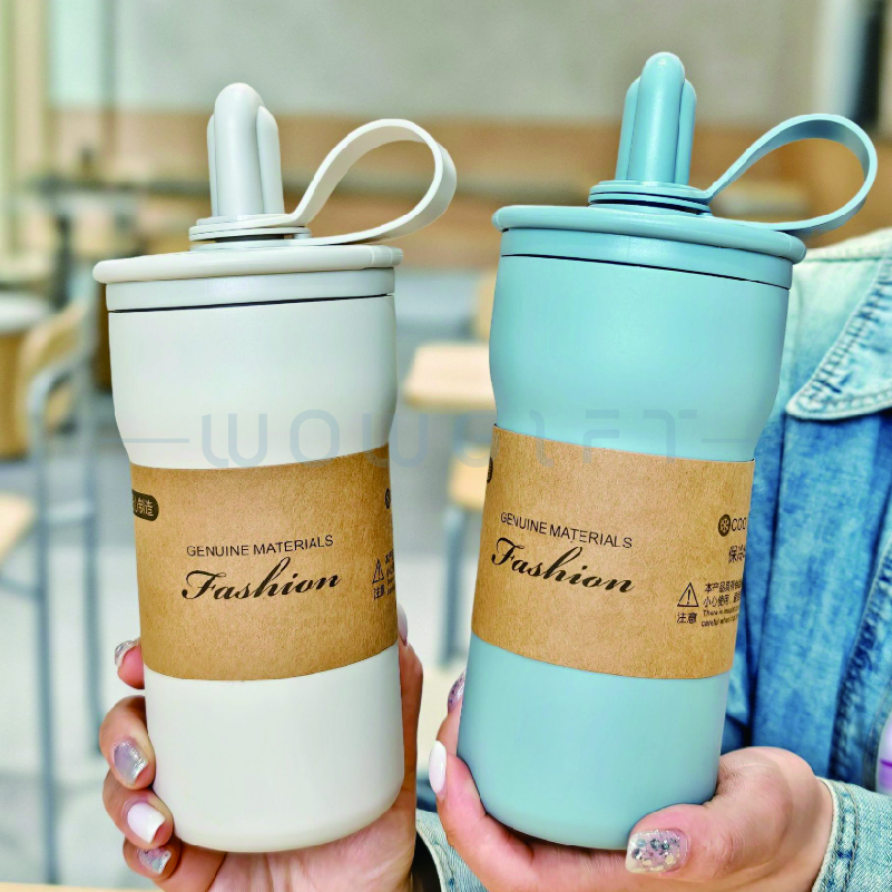 簡約素色不鏽鋼吸管杯