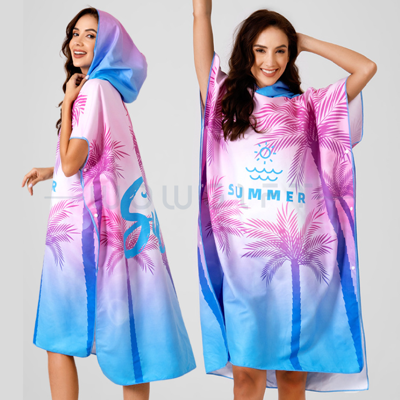 海灘衝浪速乾斗篷浴袍