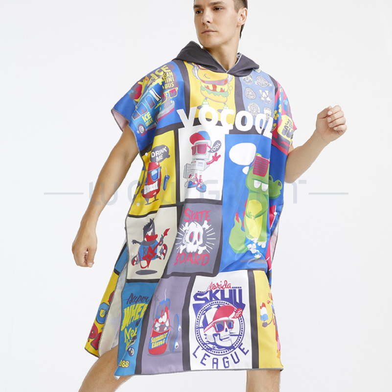 海灘衝浪速乾斗篷浴袍