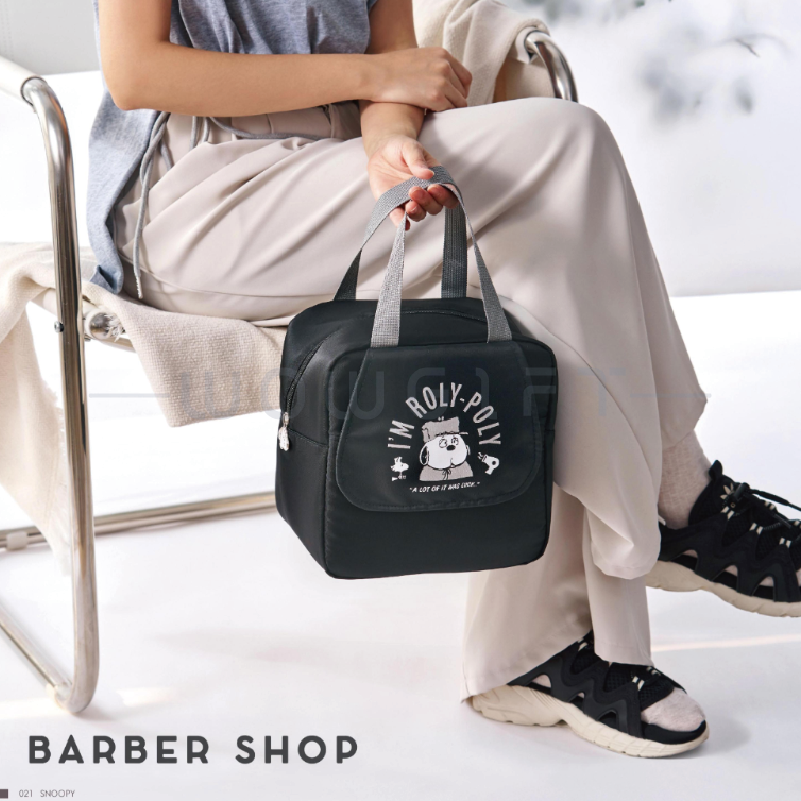 【snoopy史努比】復古理髮廳手提保溫袋