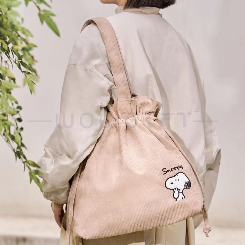 【snoopy史努比】復刻街町肩背束口袋