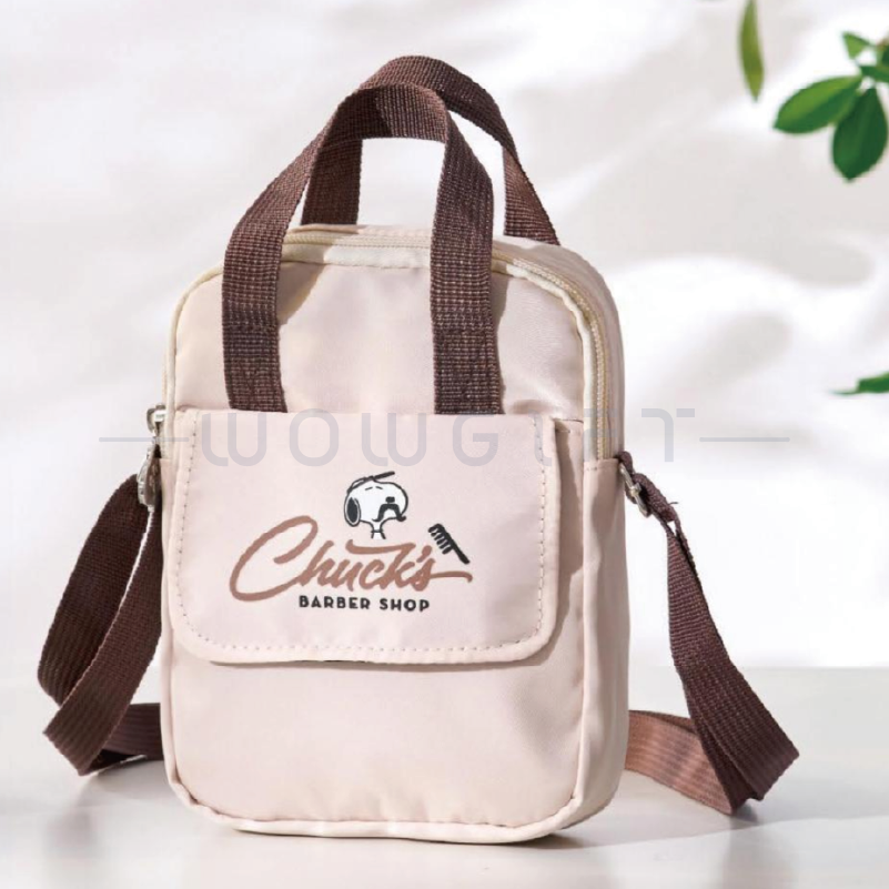 【snoopy史努比】復古理髮廳輕巧斜背袋