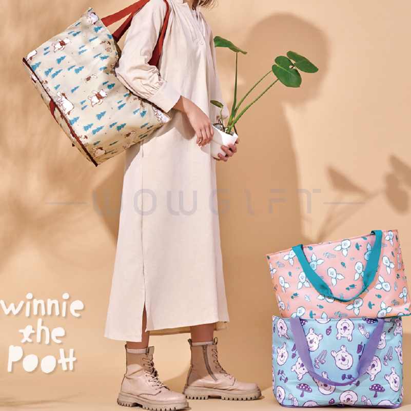 【小熊維尼】PEVA摺疊大容量保溫購物袋