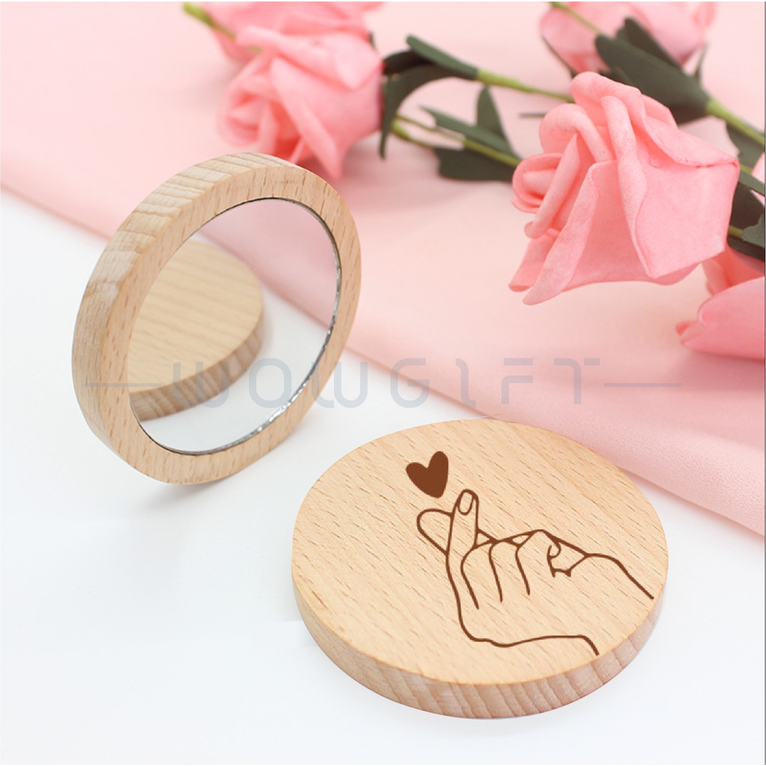 木質便攜化妝鏡