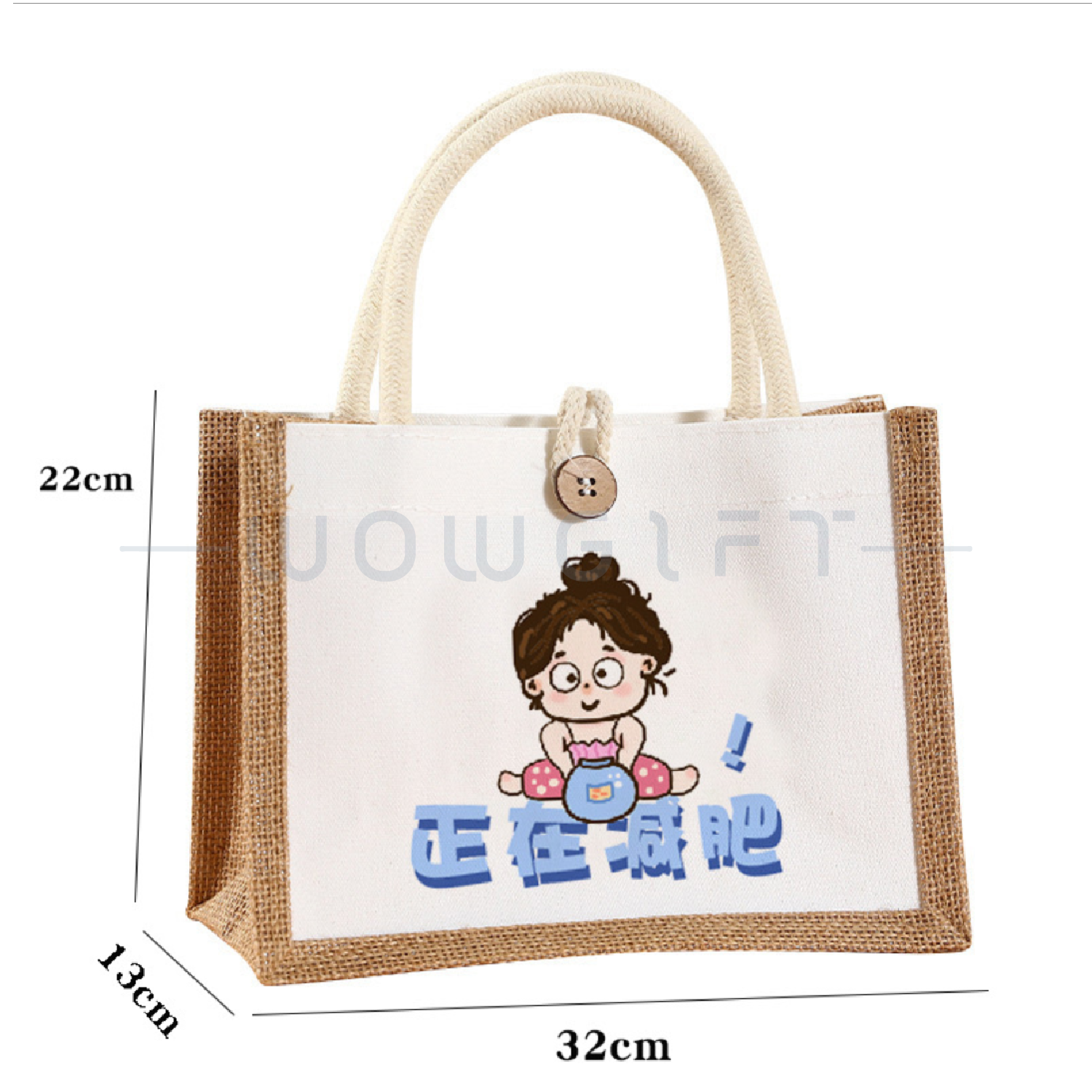 麻布拼接帆布袋．LOGO訂製環保手提袋