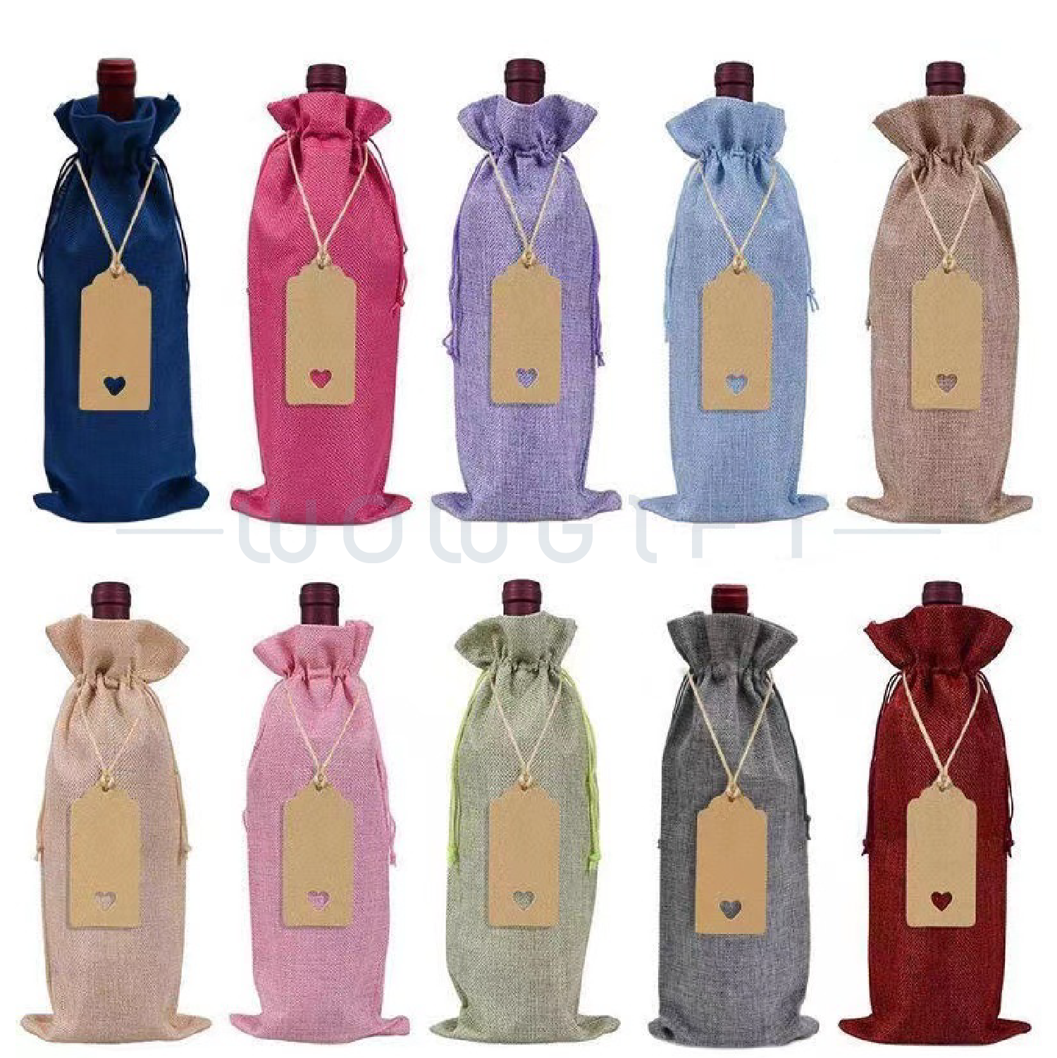 束口酒瓶袋．客製LOGO麻布酒袋