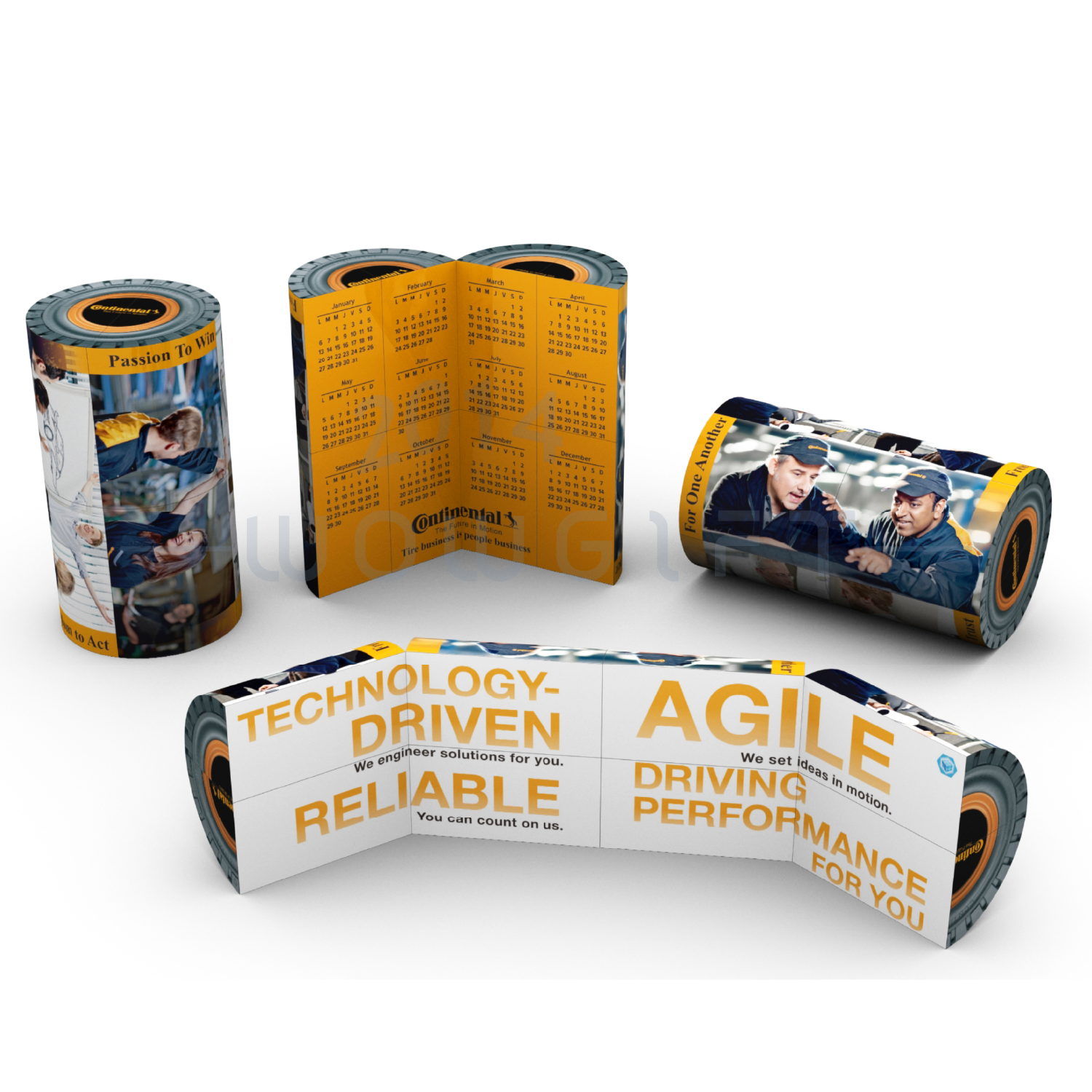 客製桌曆．折疊的創意圓柱年曆