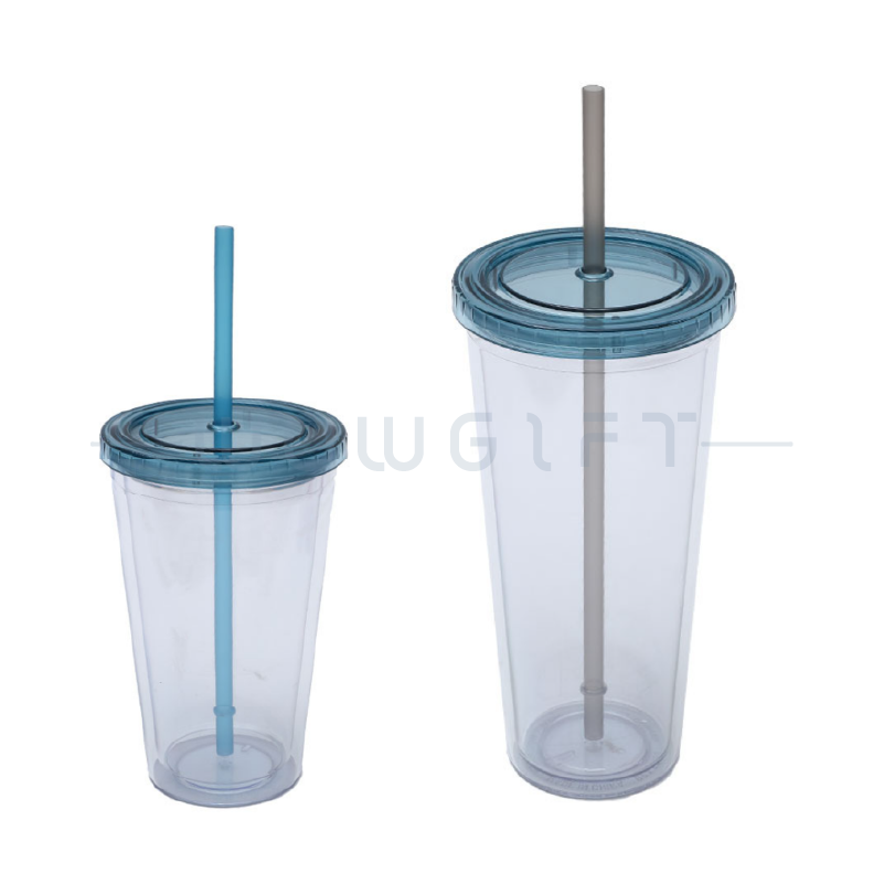 雙層塑膠吸管杯