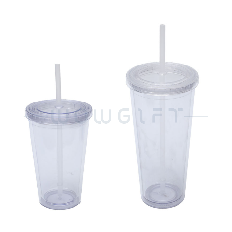 雙層塑膠吸管杯