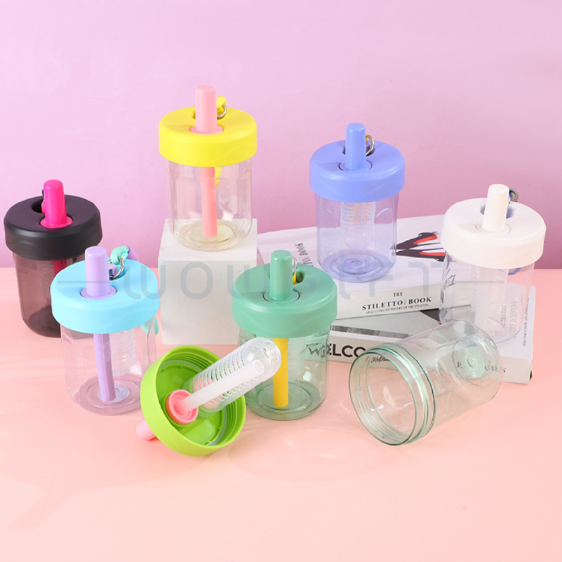 可愛胖胖吸管杯