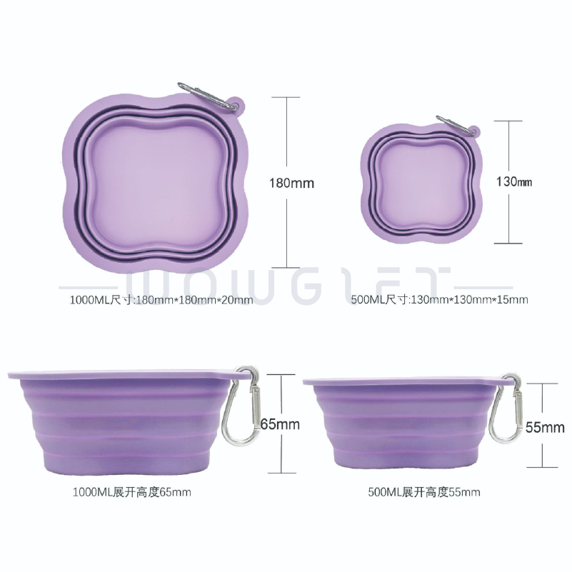 幸運草造型摺疊寵物碗