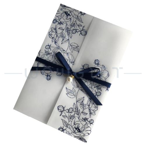 牛油紙婚禮邀請卡．緞帶喜帖