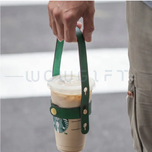 PU 皮革手提杯套客製．外帶隨行