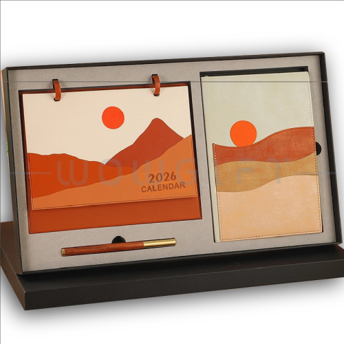 皮質桌曆筆記本禮盒客製，商務文創