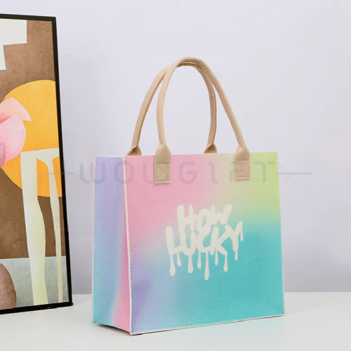 毛氈收納袋，漸層霧面手提收納袋客製