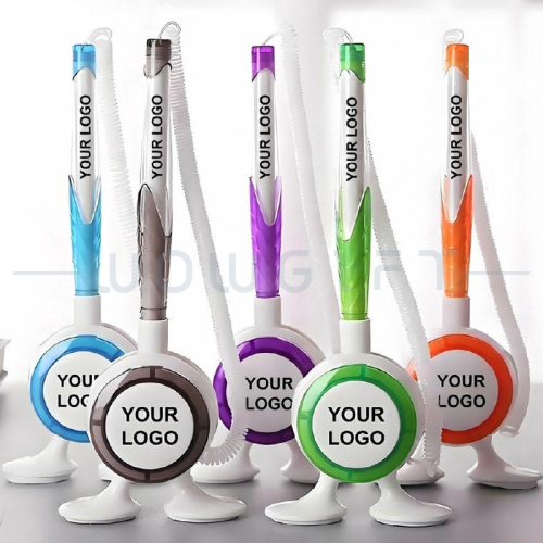 客製櫃檯固定原子筆．防遺失桌上筆．銀行飯店專用筆