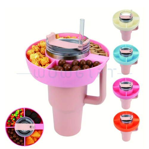 矽膠水杯零食盤客製．戶外冷飲杯分格果盤