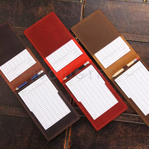 真皮高爾夫計分卡架