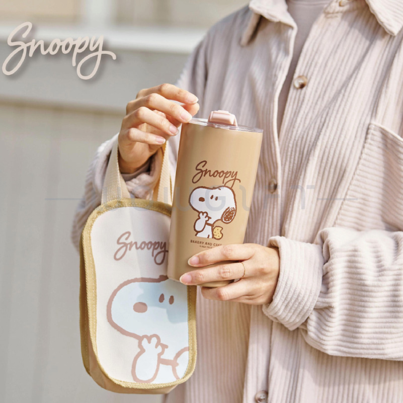 【snoopy史努比】吐司造型保溫杯提袋組