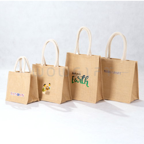 黃麻布購物袋 A4 橫式客製．全彩彩印．企業贈品／展會提袋