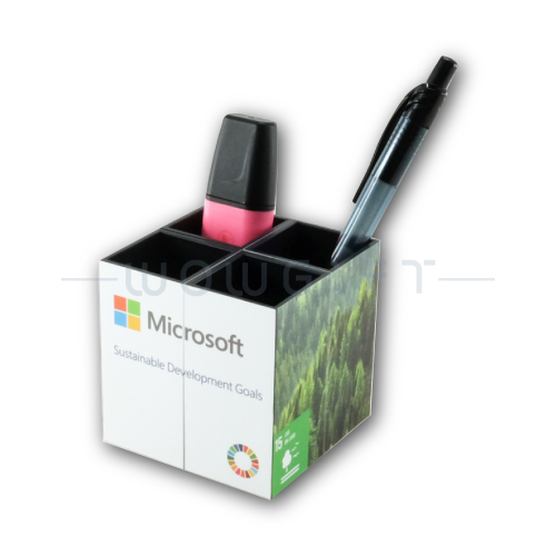 神奇翻轉筆筒客製．可展開 360° 全景廣告卡