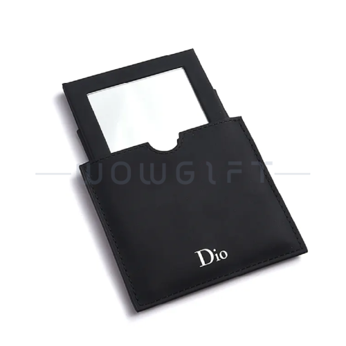 方形皮套化妝鏡客製．隨身補妝．折疊收納